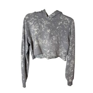 Cotton‎ Citizen Women's XS Gray Bleach Wash Crop Hoodie Long Sleeve Pullover
